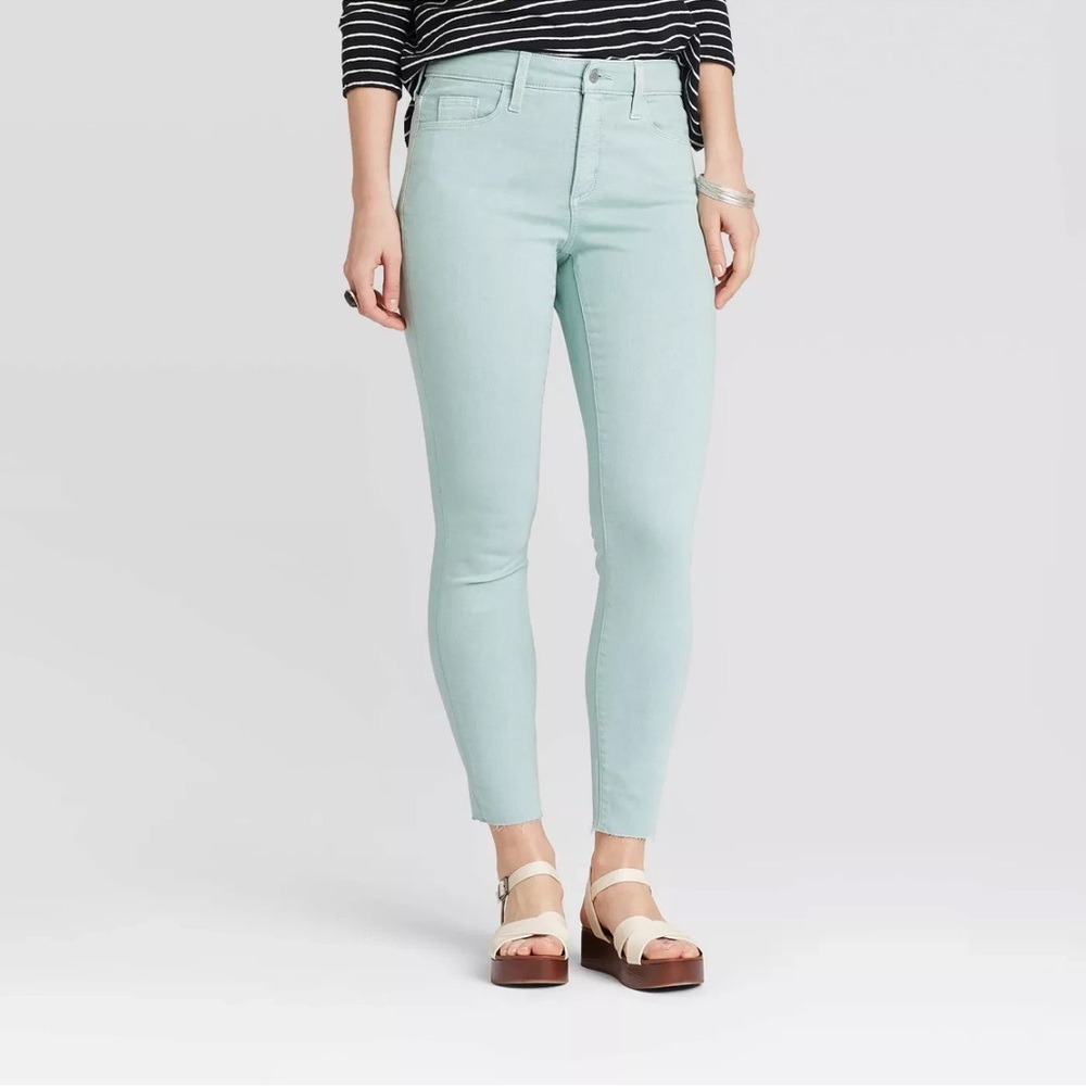 Mint Green Ankle Jeans Soft Pastel